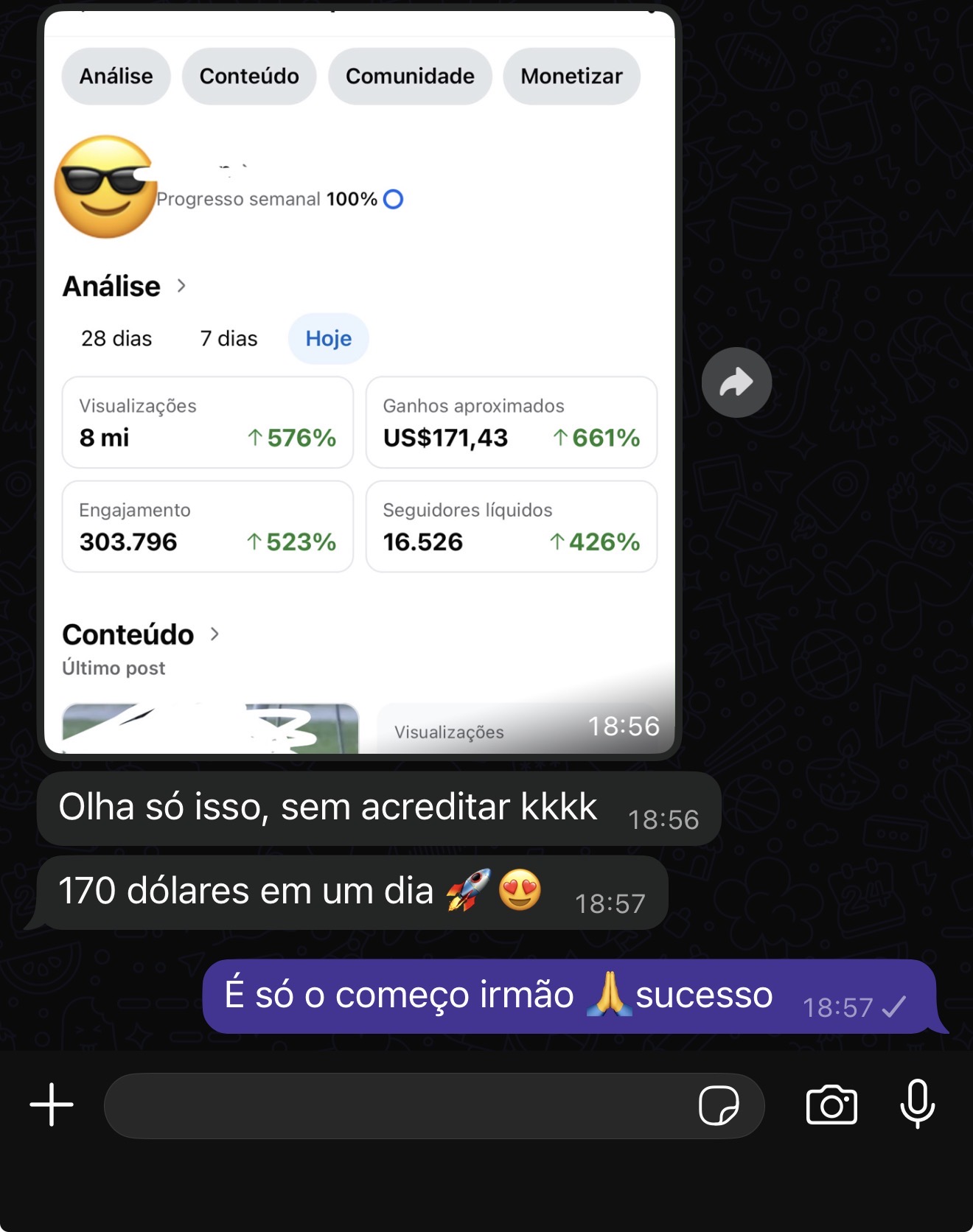 Aluno fez US$171 em um único dia
